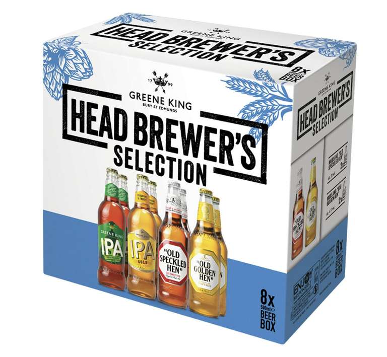 Greene King Head Brewer’s Selection (8 x 500ml) English ales - £8.40 Free Click & Collect @ Majestic