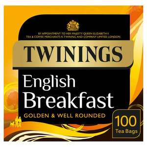 Twinings English Breakfast Tea Bags (100 bags) - £3 @ Asda