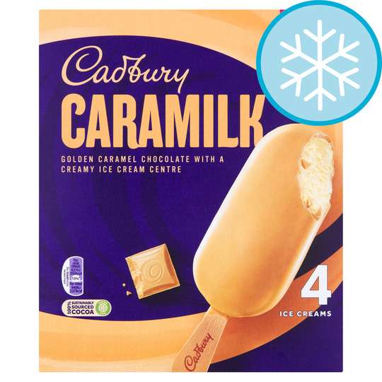 Cadbury Caramilk Ice Cream Sticks 4 X 90Ml £1.75 (Clubcard Price) @ Tesco