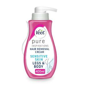 Veet Pure Hair Removal Cream for Legs & Body, Sensitive Skin 400 ml