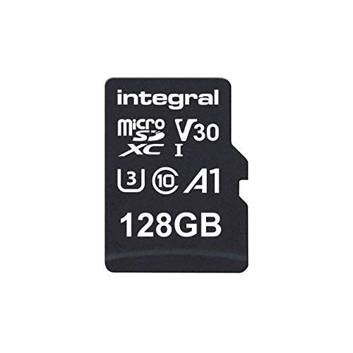Integral 128GB Micro SD Card 4K Video Premium High Speed Memory Card SDXC Up to 100MBs Read and 50MBs Write V30 C10 U3 UHS-I A1
