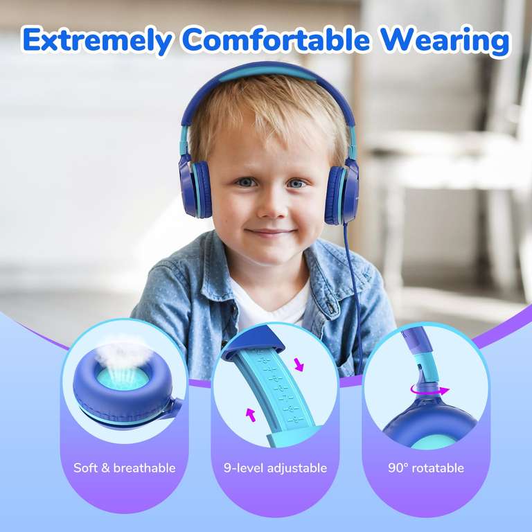 EarFun Kids Headphones, Foldable On-ear Headphones for Kids, 85dB Volume Limiter, Sturdy Design, Stereo Sound, with code - EarFun UK FBA