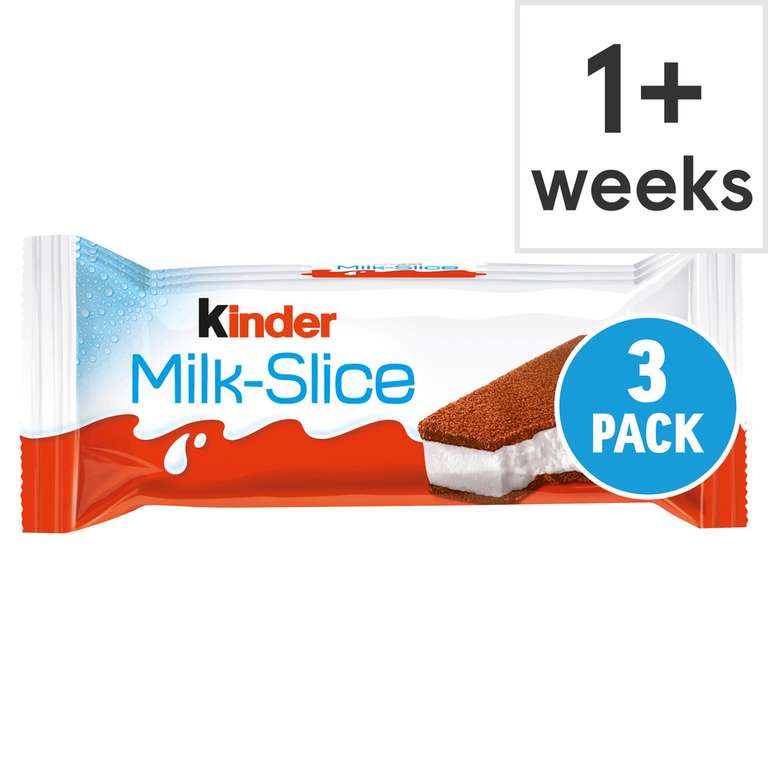 Kinder Milk Slice Milk And Honey 3 X 28G 75p Clubcard Price @ Tesco