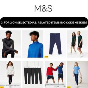 3 For 2 On Selected P.E. Kit Products + Free Click & Collect