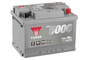 Yuasa YBX5075 12V 60Ah 620A Silver High Performance Battery, type 075 - £58.95 @ Amazon