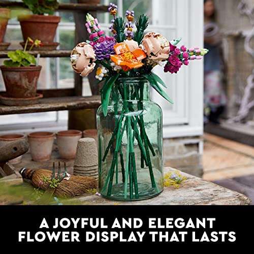 LEGO 10280 Flower Bouquet, Artificial Flowers, Set for Adults, Decorative Home Accessories, Idea, Botanical Collection W/voucher
