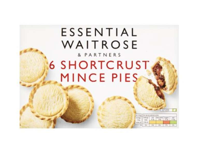 Waitrose Christmas clearance e.g. Essential 6x Shortcrust Mince Pies