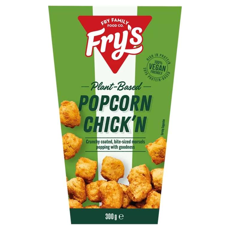Fry's 8 Plant-Based Vegetarian/ Vegan Original Hot Dogs / Plant-Based Popcorn Chick'n - Each