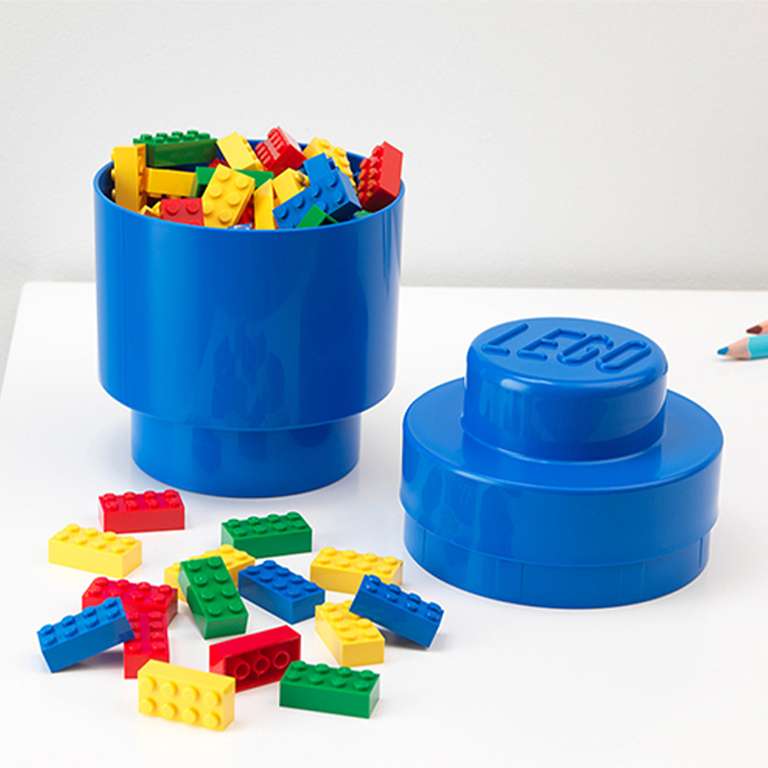LEGO Round Storage Brick in Red or Blue - (£2.49 Click & Collect Selected Stores)