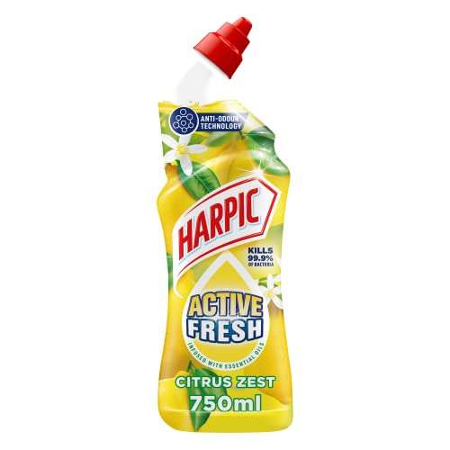 Harpic Active Fresh Toilet Cleaning Gel 750 ml - Citrus Zest, Pack of 12 £9.28 s&s