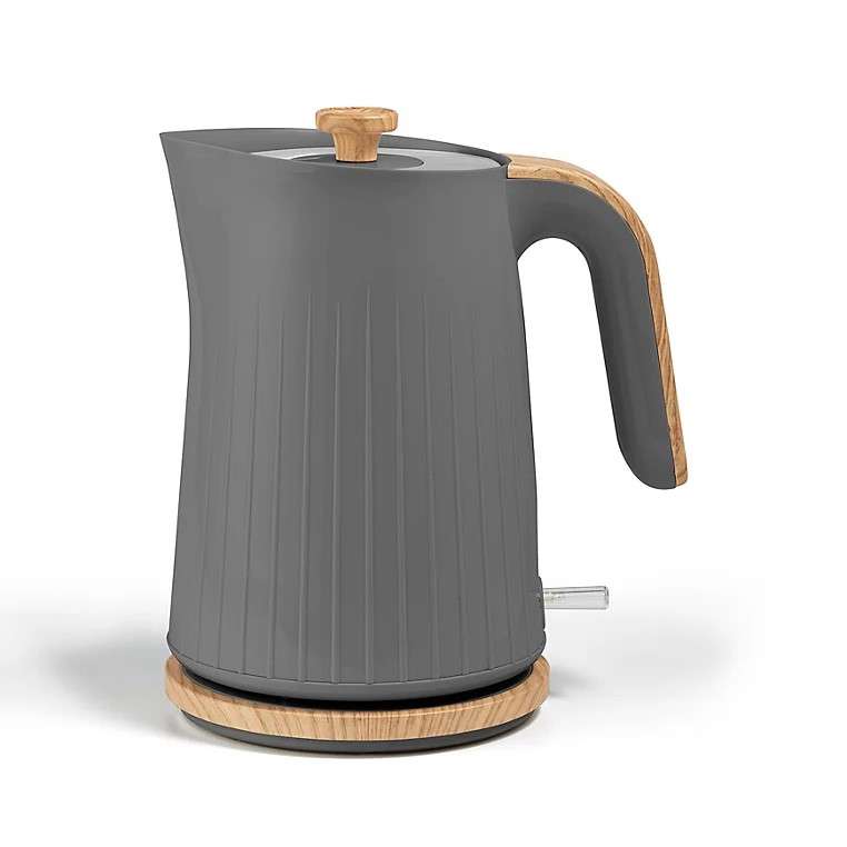 Wood Textured Scandi 3000W Fast Boil 1.7L Kettle (Grey / Blue) - Free Click & Collect