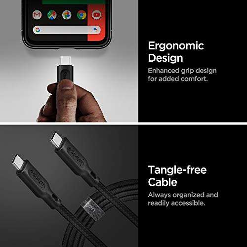 DuraSync USB C to C 3.2 Gen 1 Cable, Official E-Mark, 100W & 5Gbps, 1m, (5GB per second transfer speed) - w/voucher sold by Spigen