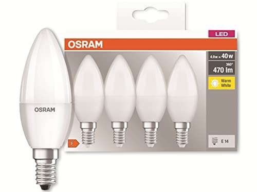4 X OSRAM LED Base Classic B / LED-lamp in candle shape with E14-base - £3.16 @ Amazon