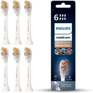 Philips Sonicare A3 Premium All-in-One Replacement Electric Toothbrush Head – Pack of 6 Philips Sonicare Replacement Brush Heads in White