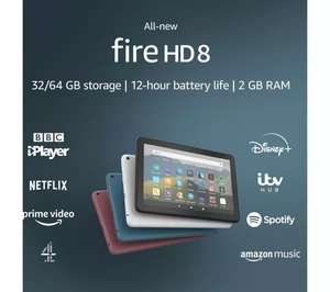 Amazon fire tablet 8 hd (2020) - 32 GB - various colours £49.99 with code at Currys
