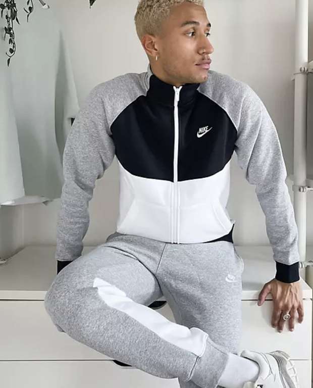 Men’s full Nike fleece tracksuit in black and grey colourblock £41.25 free delivery @ ASOS