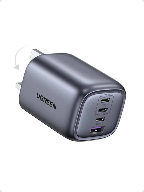 UGREEN USB C Plug 65W USB C Charger Fast Charging Plug Nexode 3C1A Foldable GaN Travel Charger - Sold by UGREEN GROUP LIMITED UK FBA