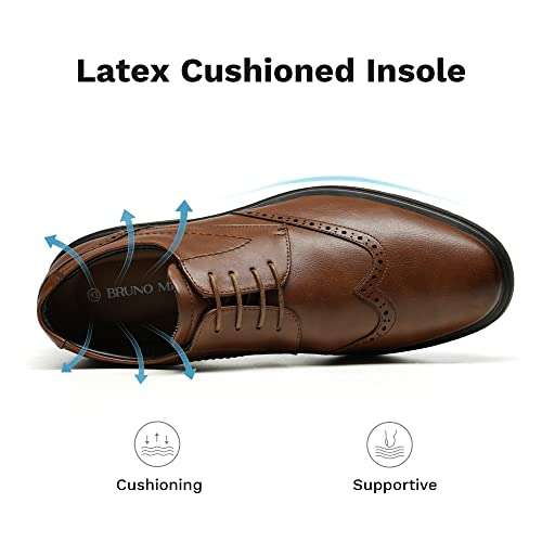 Bruno Marc Men's Lace Up Wing Tip Derbys Formal Dress Shoes (4 colours to choose from) Now £14.99 with code @ DreampairsEU / Amazon