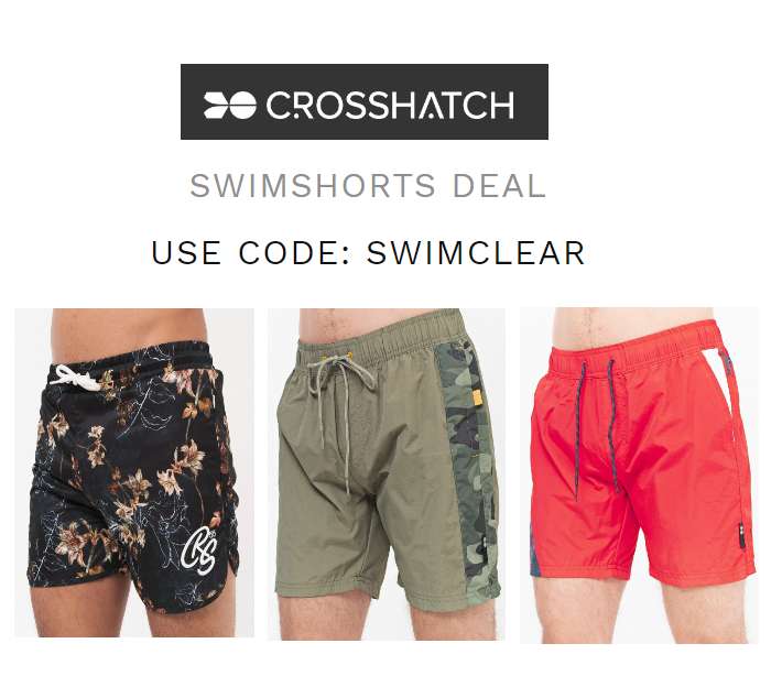 Swim Short Clearance Now Down to £7 with Code Delivery £2.99 @ Crosshatch