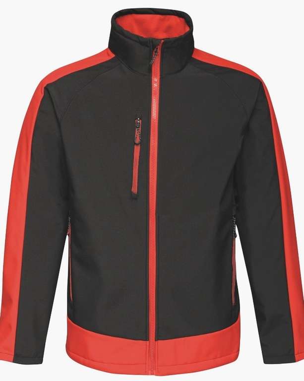 Men's Contrast 3 Layer Printable Softshell Jacket Black Classic Red for £17.95 + free collection @ Regatta