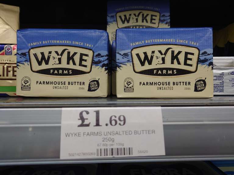 Wyke Farms 250g Unsalted Butter (Poulton le Fylde)