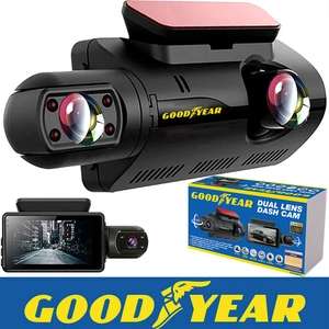 Goodyear Dual Lens Car Dash Cam with Front Rear Internal Camera HD Dashcam W/Code via ThinkPrice