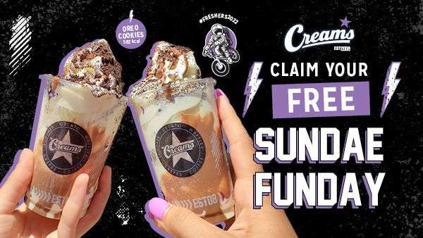 Free Sundae Funday at Creams Cafe Birmingham