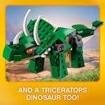 LEGO 31058 Creator Mighty Dinosaurs Toy, 3 in 1 Model, T. rex, Triceratops and Pterodactyl Dinosaur Figures - £9.99 @ Amazon