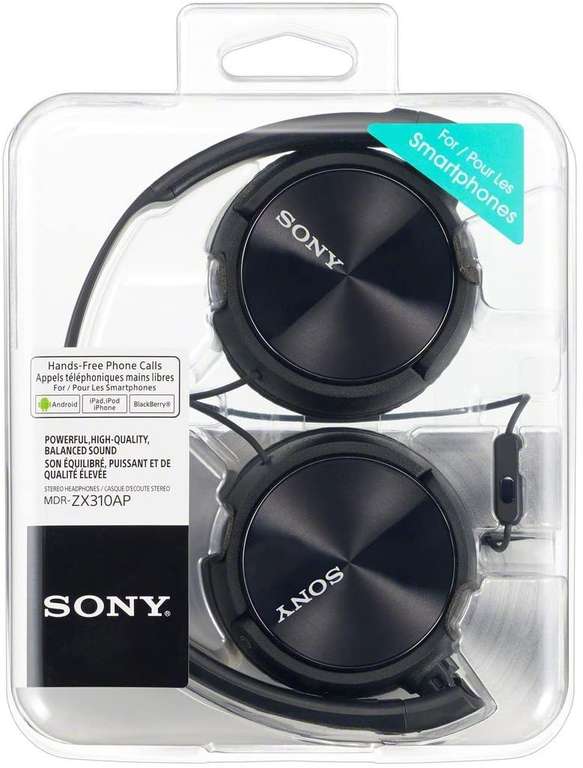 Sony ZX310AP On-Ear Headphones Compatible with Smartphones, Tablets and MP3 Devices - Metallic Black £12.99 at Amazon