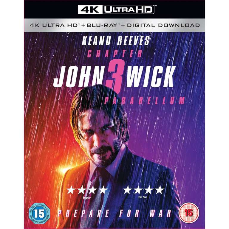 John Wick : Chapter 3 Parabellum (4K Ultra & Blu Ray) £7.07 with code @ soundvisioncollectables eBay