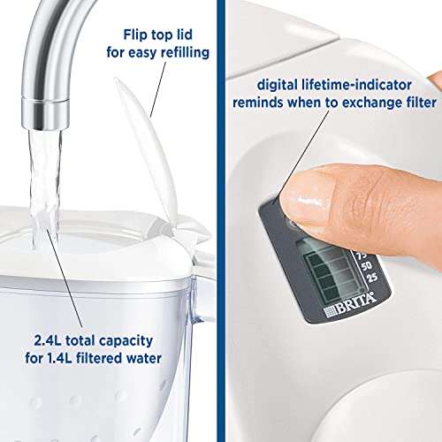 BRITA Marella XL water filter jug, Includes 1 x MAXTRA+ filter cartridges, 3.5L -White £14.25 @ Amazon