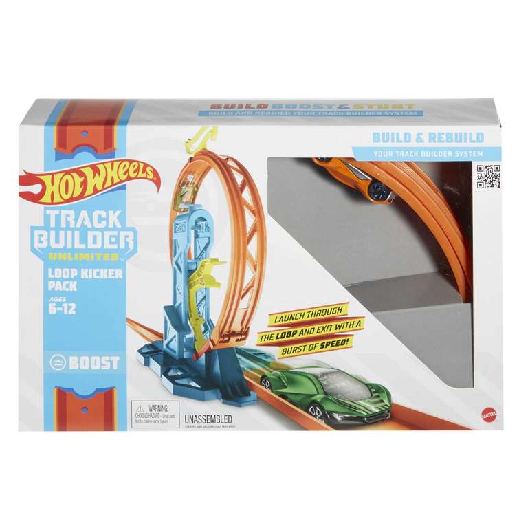 Hot Wheels Track Builder Pack Assorted Loop Kicker Pack Connecting Sets Ages 6 and Older, GLC90