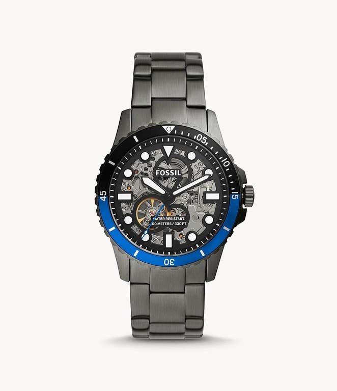 Fossil FB-01 Automatic Smoke Stainless Steel Skeleton Batman Watch £89.99 with click & collect @ TK Maxx
