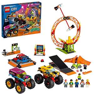 LEGO City 60295 Stuntz Stunt Show Arena Set with 2 Monster Trucks, Toy Cars, Flywheel-Powered Motorbike and 7 Minifigures - £45 @ Amazon