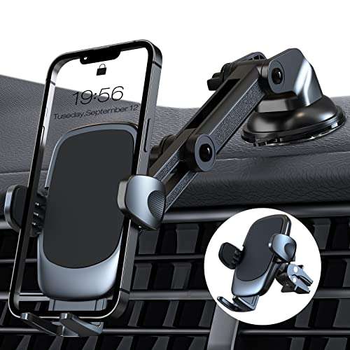 Amazon Brand - Eono Car Phone Holder, Support Telephone Voiture Ventouse, 3 in 1 Phone Holder - £6.79 sold by Canbao Store @ Amazon