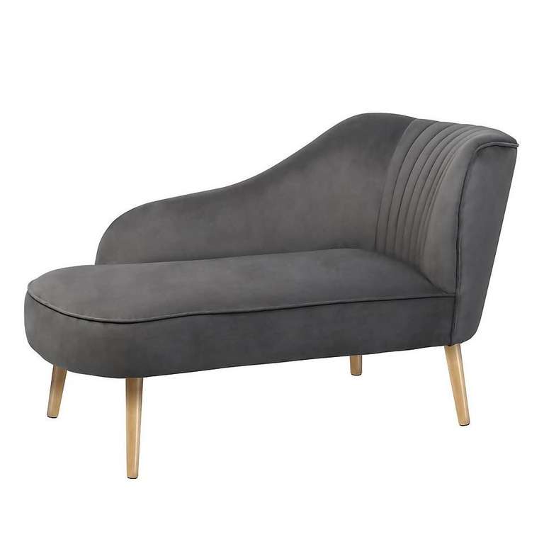 Chaise Longue in Grey,blush or crushed velvet £105 Free collection +£15 Amazon gift voucher through Daily Mail Rewards @ Homebase