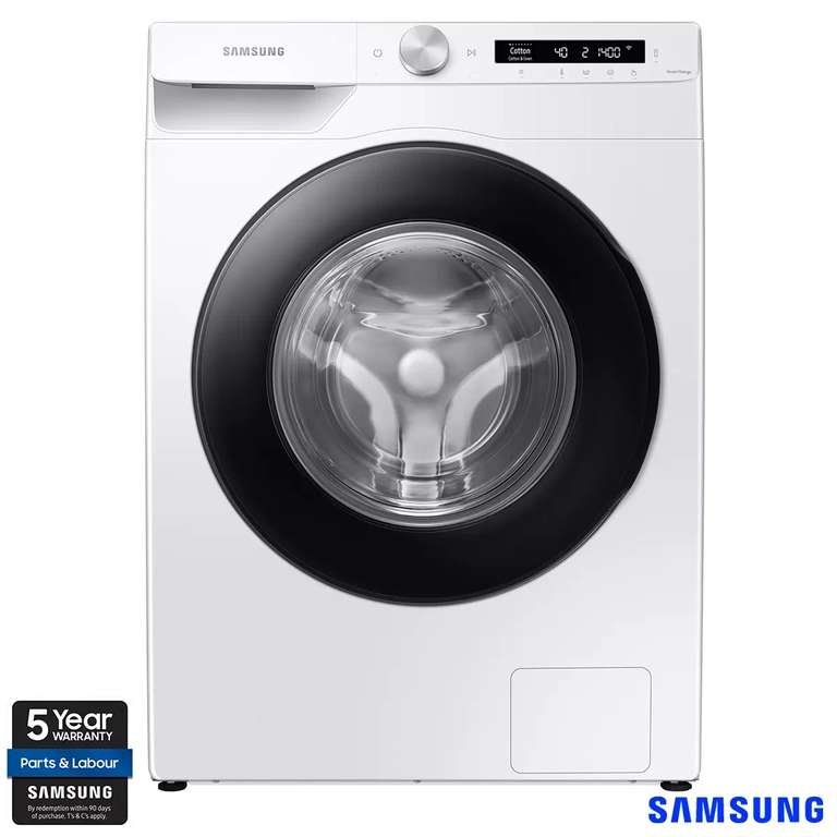 Samsung Series 5 WW90T504DAWCS1, 9kg 1400rpm Washing Machine, A Rated in White, Free Installation and/or Disposal 5 year Guarantee