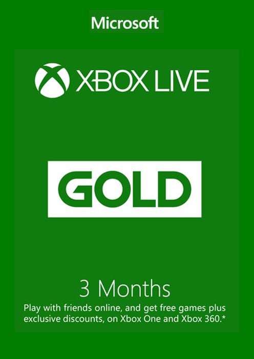 3 Month Xbox Live Gold Membership (XBOX ONE/360)