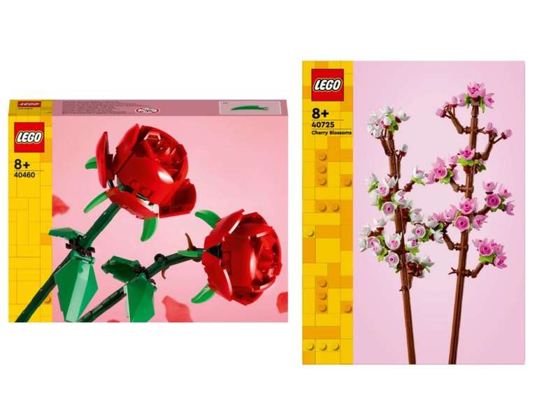 LEGO Botanicals: 40725 Cherry Blossoms, 40460 Roses Flower / 40747 Daffodils, 40647 Lotus & 40524 Sunflowers Flower £9.99 each (Free C&C)