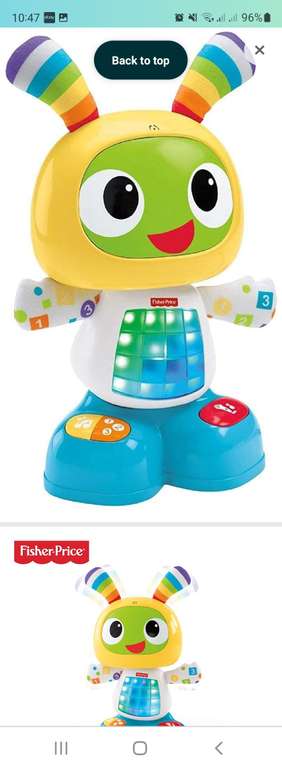 Fisher-Price Bright Beats Dance & Move BeatBo - UK English Edition, musical infant toy with lights £26.95 @ Amazon