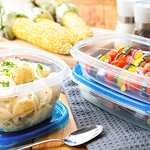 3 x Sistema 950ml Rectangle Food Storage Containers, Clear with Blue Lid - discount applied at checkout