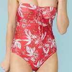 Mantary - Kai Tropical Print Bandeau Bathing Costume in Size 8