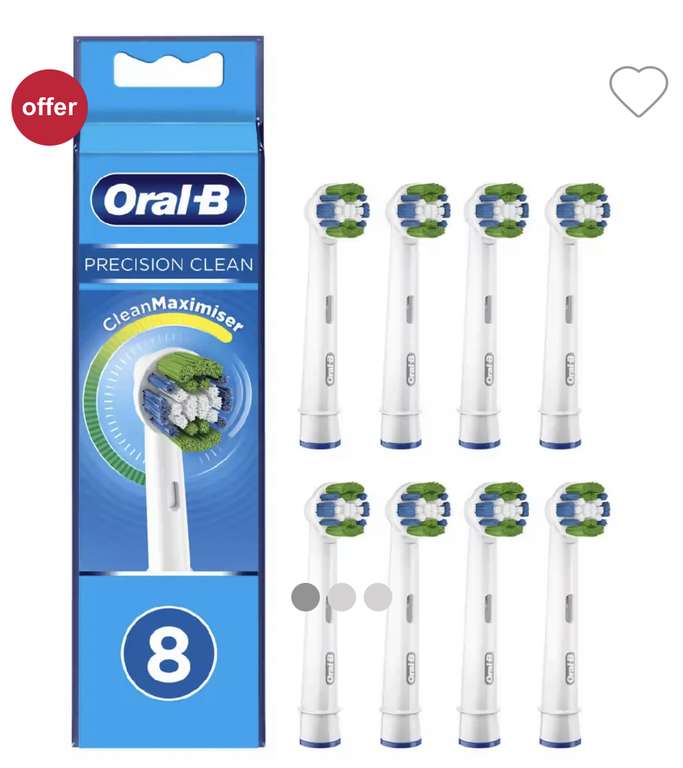 8 Pack Oral-B Precision Clean Toothbrush Head with CleanMaximiser Technology £15.50 + Free Collection @ Boots