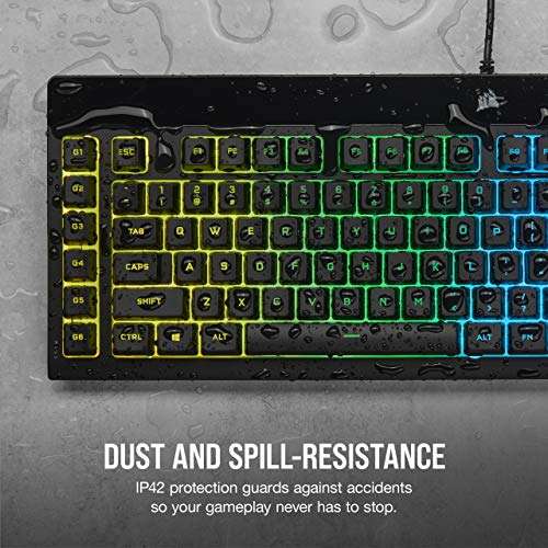 CORSAIR K55 RGB PRO Membrane Wired Gaming Keyboard – IP42 Dust and Spill-Resistant