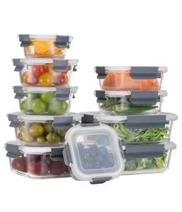 GENICOOK Glass Food Storage Containers with Airtight Lids, Glass Meal Prep Containers for Lunch Food Lids, BPA Free - Sold by GENICOOK FBA