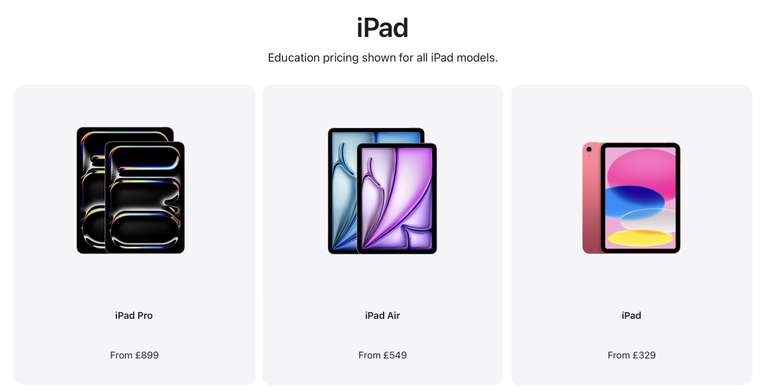 2022 Apple iPad, 10.9", A14 Bionic Processor, Wi-Fi, 64GB / 256GB £479 - W/Totum Student Discount