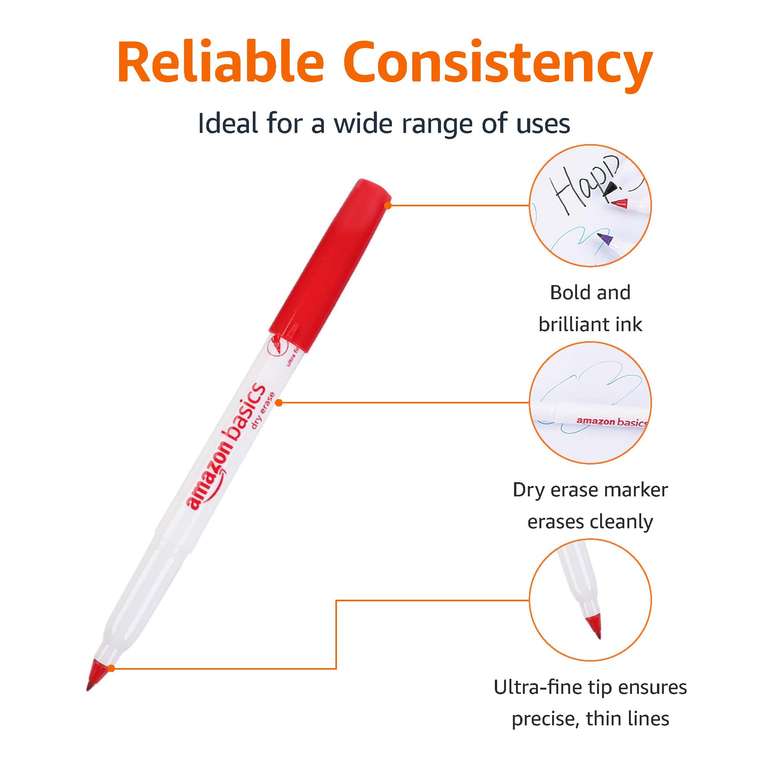 BRIGHT and accurate: Amazon Basics Low Odor Ultra Fine Tip Dry Erase ...