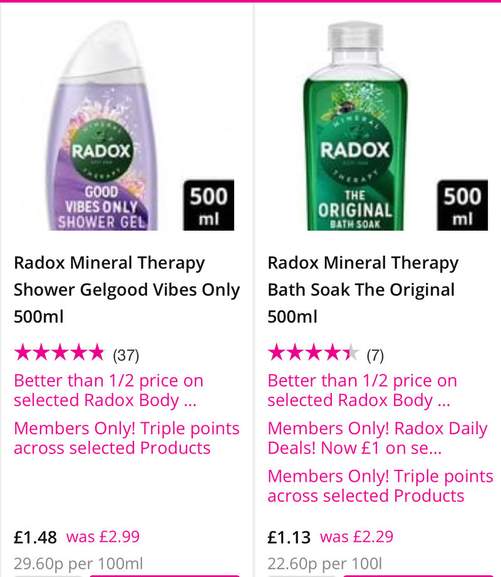 radox shower gel superdrug