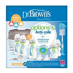 Dr. Brown's Options Plus Anti-Colic Feeding Baby Bottles for Newborn Giftset £40 Amazon Prime Exclusive