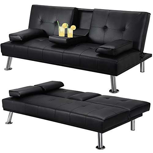 Yaheetech Click Clack Sofa Bed Faux Leather 3 Seater Sofa sold by Yaheetech UK FBA Amazon
